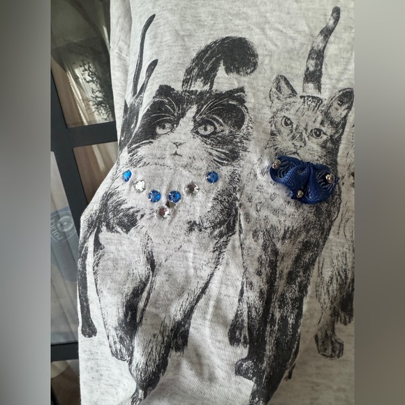 Vintage 1993 Cats embellished tee tshirt loft short sleeve graphic single stitch - Picture 11 of 13